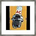 Ac Delco Vintage Spark Plug  Sign Framed Print
