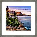 Acadia National Park Sunset Shoreline Framed Print