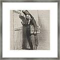 Actualities No. 41 Knock And It Will Open For You 1850  Daumier  French, 1808 1879 Framed Print