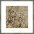 Aeneas Saving Anchises At The Fall Of Troy Framed Print