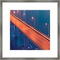 Aerial Photograph Of Bridge Pavement Framed Print