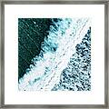 Aerial Summer - Seagreen Ocean Wave Framed Print