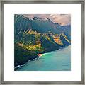 Aerial View Napali Coast - Kauai Framed Print