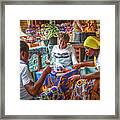 African Beading At The Market Framed Print