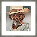 African Cigar Smoker Framed Print