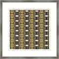 African Leaf Strip Print Gray And Gold Framed Print