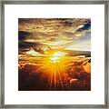 Airplane Wing At Sunset_travel Well Framed Print