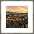 Alhambra Sunset In The Winter Framed Print
