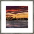 Along The Stillwater River At Sunset Framed Print