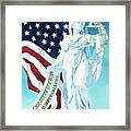 America - Genius Of America - Justice Holding Scale And Scrolls Framed Print
