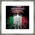 American Grown With Italian Roots Italy T-shirt Italian Flag American Flag Words Framed Print