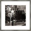 An Evening Stroll To Old Main In Sepia - University Of Arkansas Framed Print