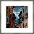 An Inviting Lane At Dusk. Framed Print