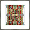 Ancient Celtic Runes Of Hospitality And Potential - Illuminated Plate Over White Leather Framed Print