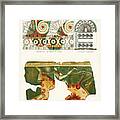 Ancient Mycenaean Frescos And Frieze In Tiryns Framed Print