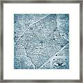 Anderson County South Carolina Vintage Map 1897 Blue Framed Print