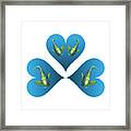 Angelfish - Three Blue Hearts For A Colorful Fish - Framed Print