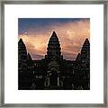 Angkor Wat Temple At Sunset Framed Print