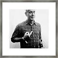 Anthony Bourdain Middle Finger And Drinking Beer Framed Print