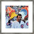 Anthony Rizzo, David Ross, And Kris Bryant Framed Print