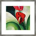 Anthurium, Flamingo Flower - Modernist Plant Painting Framed Print