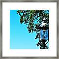 Antique Gas Lampost On A Summer Day Framed Print