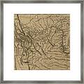 Antique Map Of The Lewis And Clark Expedition By Samuel Lewis - 1814 Framed Print