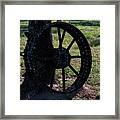 Antique Tractor Wheel Framed Print