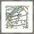 Antique Usa Map Close-up Detail: Wilmington, Delaware Framed Print