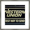 Antique Western Union Wall Sign Framed Print