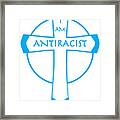 Antiracist Cross Light Blue Framed Print