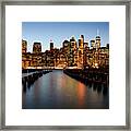 Apple Empire - Lower Manhattan Skyline. New York City Framed Print