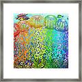 Aqua Jellyfish Rainbow Fantasy Framed Print