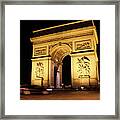 Arc De Trimphe By Night Framed Print