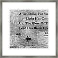 Arise Shine Isaiah 60 1 Monet Bw Framed Print