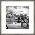 Art Flowers And Campus In Black And White Framed Print