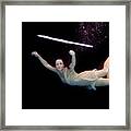 Artist Magically Floating With Her Flute 61 Framed Print