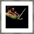Artist Magically Floating With Her Flute 67 Framed Print
