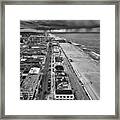 Asbury Park Boardwalk Aerial Nj Bw Framed Print