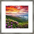 Asheville North Carolina Blue Ridge Parkway Scenic Sunset Landscape Framed Print