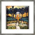 At The Fountain Framed Print