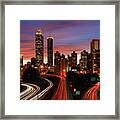 Atlanta Skyline At Sunset 1 Framed Print