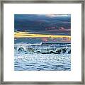 Atlantic Beach Ocean Spray Sunset Framed Print