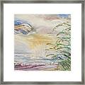 Impressionistic Seascape Oil Painting Of Atlantic Sea Oats Framed Print