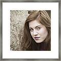 Attractive Young Woman At Derelict Glasgow Docks Framed Print