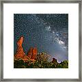 August Milky Way At Balanced Rock Framed Print