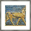 Aurochs Glazed Panel From The Ishtar Gate - Babylon 575 Bc - Istanbul Archseological Museum Framed Print