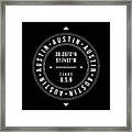 Austin, Texas, Usa - 2 - City Coordinates Typography Print - Classic, Minimal Framed Print