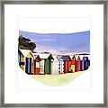 Australian Bathing Boxes Face Mask Framed Print