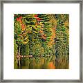 Autumn At Bubble Pond In Acadia National Park Framed Print